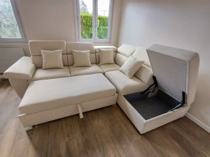 Sofá moderno por medida com chaise longue